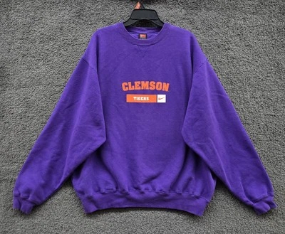 Vintage Nike Clemson Tigers Hoodie Purple Sweatshirt College Football 2000s Y2K - Image 1 of 4