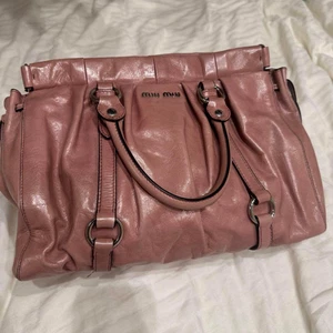 Bolso de Mano Miu Miu Vitello Lux Bolso de Mano Rosa de 2 Vías Bolso de Cuero Doble Asa Raro - Imagen 1 de 17