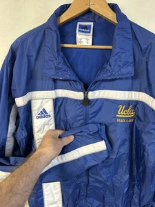 Chaqueta cortavientos Adidas UCLA para hombre cremallera completa NCAA Bruins azul MED - Imagen 1 de 10