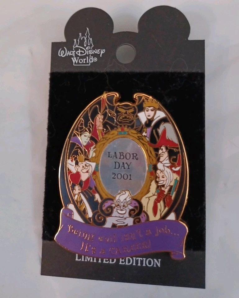 Disney World 2001 Labor Day Pin -Being Evil isn't a Job -It's a Career ! LE 3500 Foto 1 de 1
