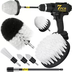 7-Pack Drill Brush Attachment Set-Car Interior Detailing Kit,Power Scrubber Brus - Picture 1 of 7