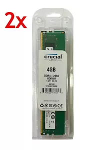 Crucial CT4G4RFS8266 (2-Pack) 4GB DDR4 2666 RDIMM 1.2V Server Memory - Picture 1 of 7
