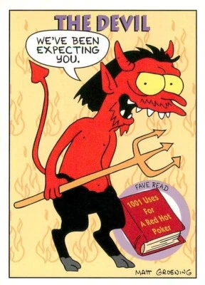 1994 SKYBOX THE SIMPSONS THE DEVIL #S17 BONGO TRADING CARD - Image 1 of 4