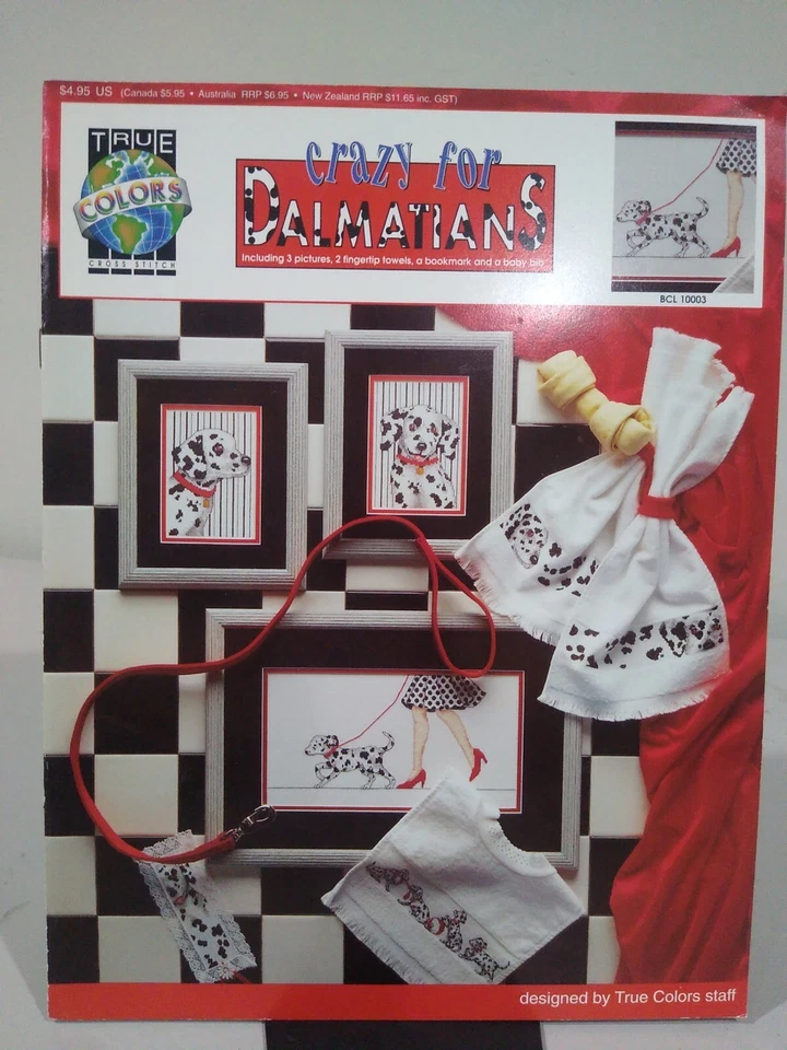 Folleto vintage con patrón de punto de cruz Crazy for Dalmations - NUEVO - ENVÍO GRATUITO Foto 1 de 1