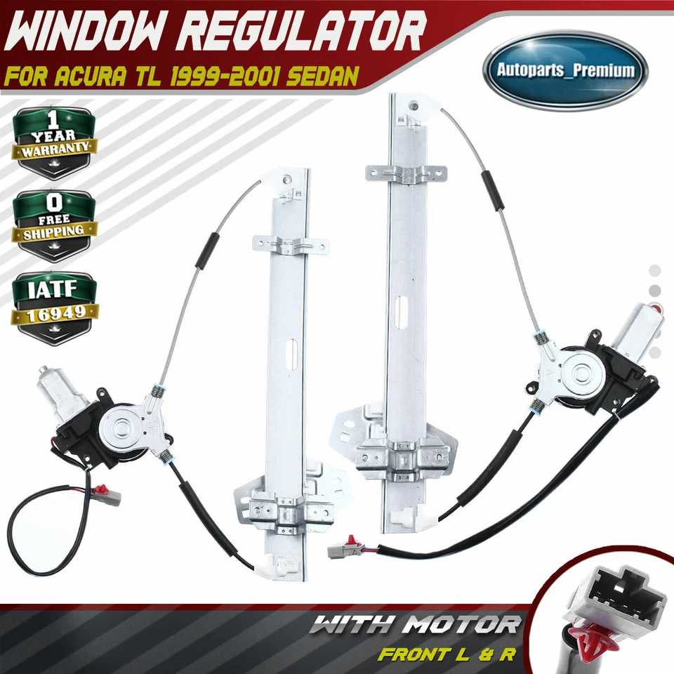 Regulador de ventana eléctrica con motor para Acura TL 1999 2000 2001 delantero izquierdo y derecho Foto 1 de 4