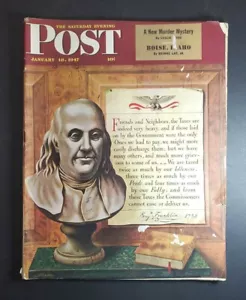 1947 JANUARY 18 THE SATURDAY EVENING POST MAGAZINE - ILLUSTRATED COVER - Picture 1 of 13