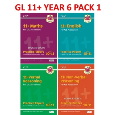 11+ Plus Year 6 GL  Assessment Practice Papers PACK 1 with Answer Ages 10-11 CGP - Image 1 of 4
