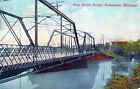 Main Street Bridge Michigan Postcard Kalamazoo Mich to Augusta Mich 1910 Posted