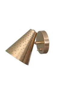 Mid Century 1-Light Brass Wall Sconce Cone Handmade Sputnik Vintage Fixture - Picture 1 of 3