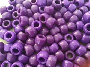 160 New Purple Pony Beads 9x6mm - Picture 1 of 1