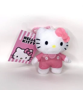 Sanrio Hello Kitty Bag Clip Zip Pouch 4.5” Stuffed Animal Plush Toy ~ Gift - Picture 1 of 3