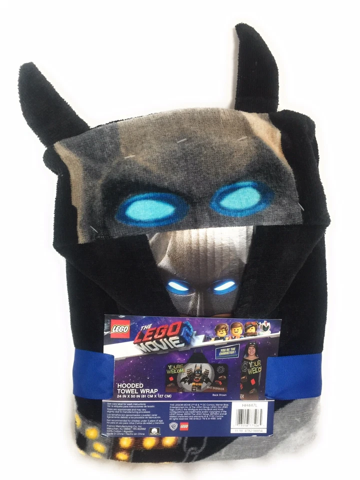 Batman Toalla con Capucha Niños Lego Película 2 Murciélago Búnker Envoltura Piscina Playa Baño 24x50 pulgadas Foto 1 de 3