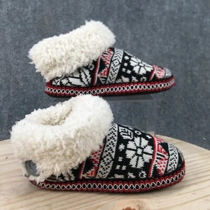 Muk Luks Slippers Womens 6 Magdalena Shearling Slip On Flats Comfort Red Fabric - Picture 1 of 13