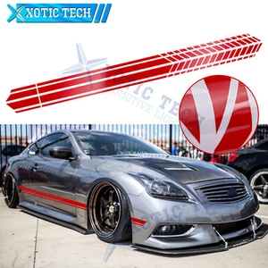 2Pcs JDM Glossy Red Side Door Fender Decal Stripes Sticker For Infiniti 2000-up - Bild 1 von 12