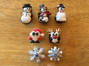 SNOWMAN - SNOWFLAKES - REINDEER- SANTA - AUTHENTIC JIBBITZ SHOE CHARM FIT CROCS - Picture 1 of 16