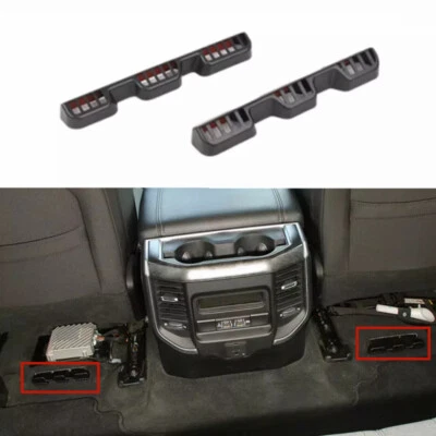 2x Black Under Seat Air Vent Outlet Protector Cover For Dodge Ram 1500 19-24 USA - Imagem 1 de 4