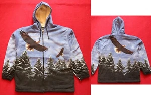 Fleece Jacke Adler Kapuze M-L-XL-XXL-2XL Teddy-Futter Western Cowboy Biker - Bild 1 von 3