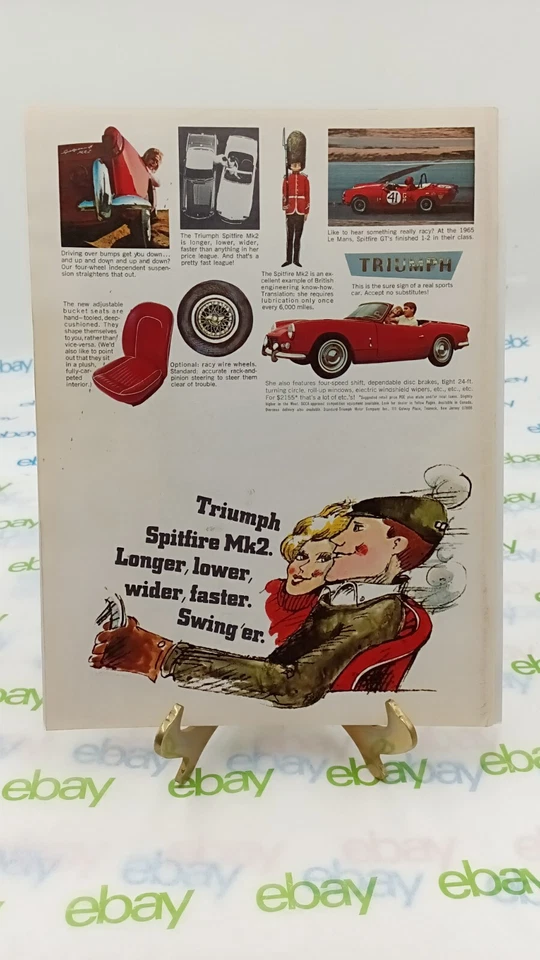 1966 TRIUMPH TR-3 ОРИГИНАЛЬНАЯ ПЕЧАТНАЯ РЕКЛАМА 11 X 8,5 - Изображение 1 из 1