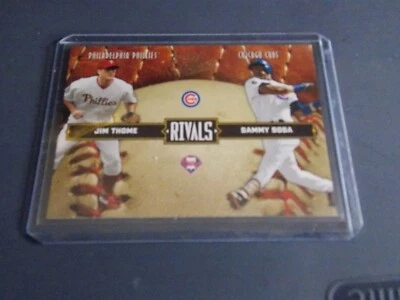 2004 Donruss Leather & Lumber Rivals # LLR-40 Jim Thome Sammy Sosa # 1890/2499 - Image 1 of 2