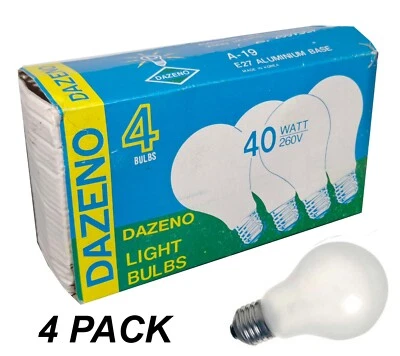 4 x 40W Pearl Light Globes Bulbs Lamps E27 Screw Incandescent A19 GLS Dimmable - Image 1 of 2