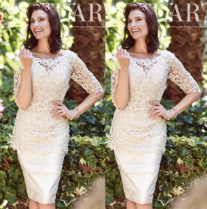 Elegant the Bride Dresses for Weddings with Lace Jacket Knee Length Groom Dress - Picture 1 of 8