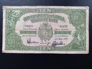 Tonga 10 Shillings, 2nd May 1956, (P-10c)   - Picture 1 of 17