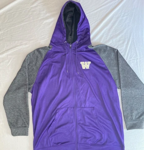*NWT* WASHINGTON HUSKIES Colosseum NCAA Zip-Up Jacket Hoodie Sweatshirt (3XL) Cover