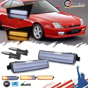 Luces de señal de giro LED DRL blancas/ámbar Switchback transparentes para Honda Prelude 97-01 - Imagen 1 de 12