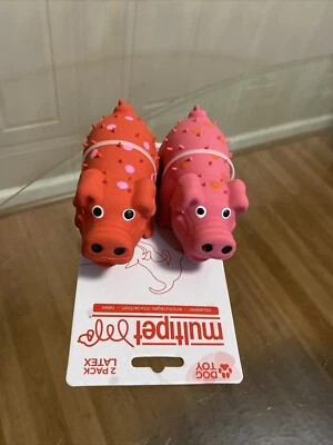 Multipet - Globlet 4” Pigs - Set Of Two- Latex Squeaky Dog Toy - Image 1 of 4