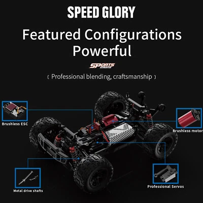 1:10 Brushless RC Truck 31MPH, 4WD Off-Road Car w/2.4GH, 2 Batteries,262ft Range - Image 1 of 4