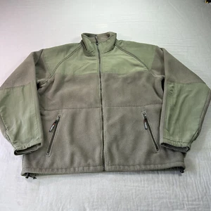 VINTAGE Cabelas Jacket Mens 2XL Tall 2XLT Brown Full Zip Fleece Nylon Vented - Picture 1 of 11
