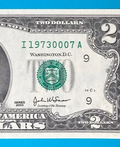 1973 July : I 19730007 A YEAR / MONTH $2 Two Bill *UNC* - Picture 1 of 3