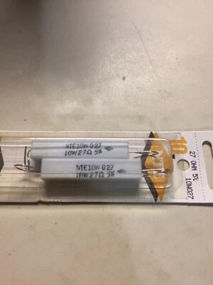 NTE Electronics 10W027RESISTOR 10 WATT CERMET WIREWOUND FLAMEPROOF SET OF 2 - Изображение 1 из 2