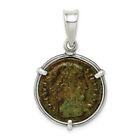 .925 Sterling Silver Antiqued Roman Constantine Reversible Pendant Ancient Coing