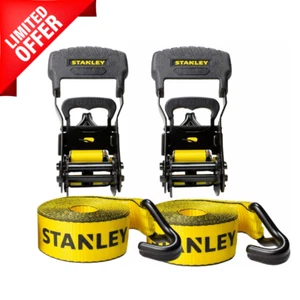 2 Pk Retractable Heavy Duty Ratchet Cargo Tie Down Straps Set For Trailer Load - Picture 1 of 11