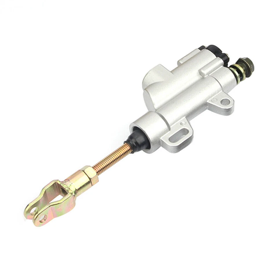 Universal Motorcycle Rear Foot Hydraulic Master Cylinder Brake Pump Metal Silver — 第 1/4 张图片