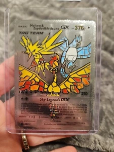 Moltres & Zapdos & Articuno GX Silver Foil Fan Art Collector Pokemon Trinity Bur - Picture 1 of 4
