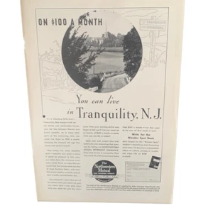 Vintage 1935 Northwestern Mutual Tranquility NJ Ad Advertisement - Bild 1 von 4