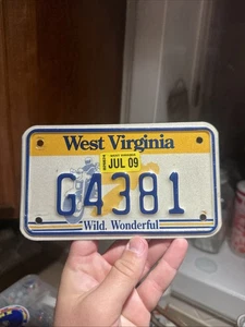 2009 West Virginia Motorcycle License Plate G4381 WV License Plate Tag Moto - Picture 1 of 4