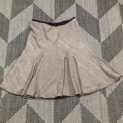 Banana Republic Stretch Plaid Flared Lined Knee Length Skirt 4  - Image 1 of 4