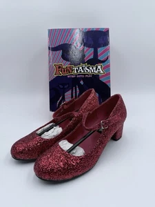 Zapatillas Mago de Oz Dorothy Rojo Lentejuelas Rubí Zapatos Disfraz Funtasma Talla 9 ¡Nuevo! - Imagen 1 de 12