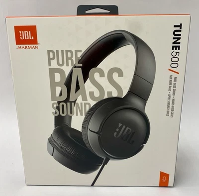JBL Tune 500 Wired On-Ear Headphones - Black - New In Box! - image 1 of 3