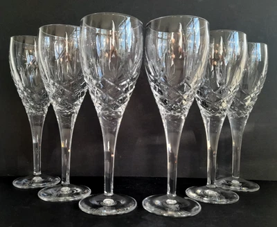 Set of 6 Royal Doulton Crystal Dorchester pattern Small Wine Glasses 170mm - Image 1 of 4