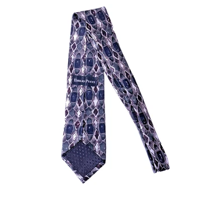 Gravata EMILIO PUCCI Firenze estampada feita na Itália - Imagem 1 de 4
