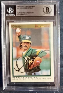 Beckett authenticated autographed Dennis Eckersley 1991 O-Pee-Chee Baseball Card - Picture 1 of 3