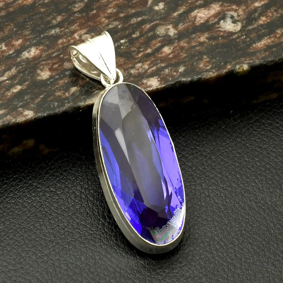 Amethyst Gemstone Handmade Pendant Jewelry Gift For New Year 2.4" AP-13583 - Image 1 of 1