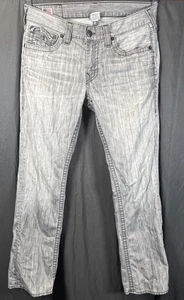 ✨Vtg Distressed True Religion Ricky Jeans Herren Größe 36x35 Pattentasche Grau USA ✨ - Bild 1 von 18