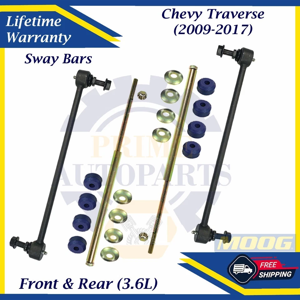 Barras estabilizadoras delanteras y traseras MOOG OEM para Chevy Traverse 2009-2017 garantía de por vida Foto 1 de 4