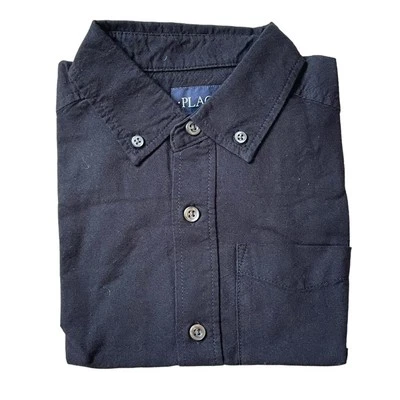 Camisa The Children’s Place negra de algodón con botones nueva con etiquetas talla mediana 7-8 Foto 1 de 4