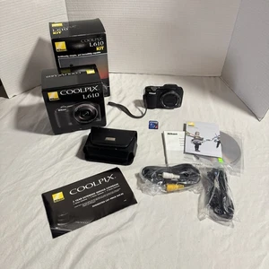 Nikon COOLPIX L610 Digital Camera Black 14X 16.0MP Complete Set Cord Bundle 4GB - Picture 1 of 6